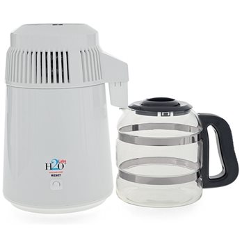 Model 300D Dental and Laboratory Water Distiller - White Baked Enamel with Glass Carafe