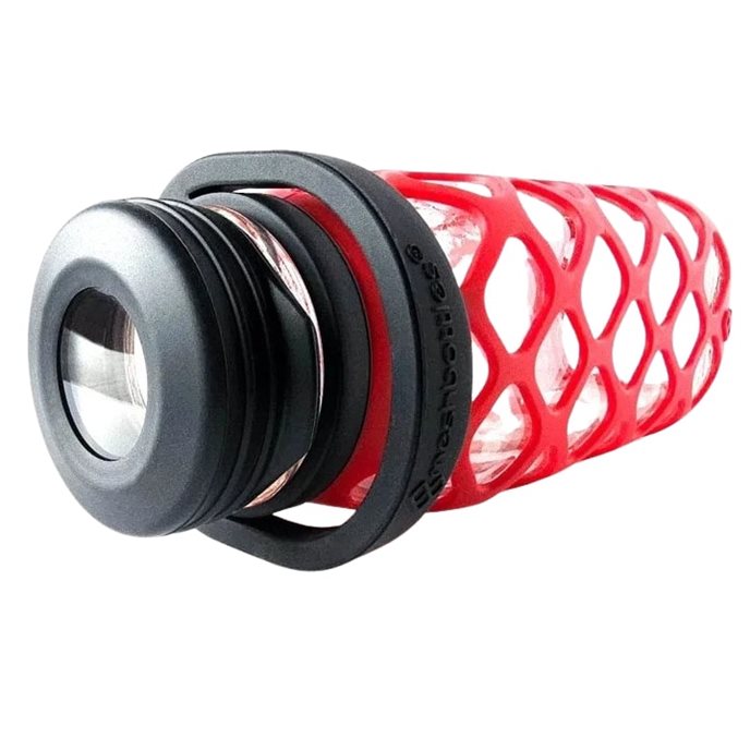 Glass Bottle with Glass Top - Red Thumbnail 2