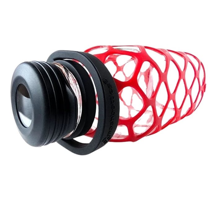 Glass Bottle with Glass Top - Red Thumbnail 4