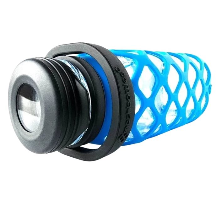 Glass Bottle with Glass Top - Blue Thumbnail 2