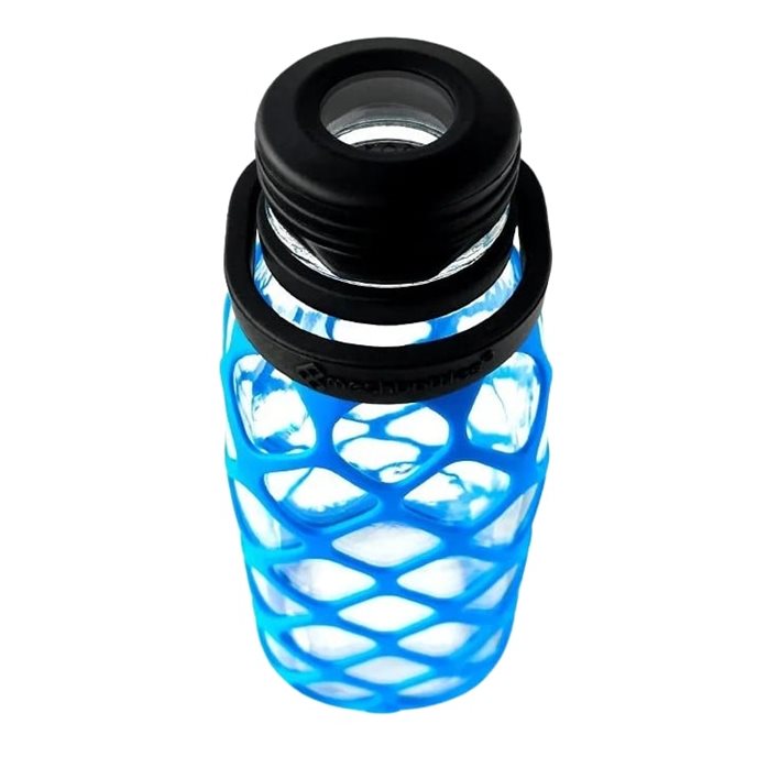 Glass Bottle with Glass Top - Blue Thumbnail 3