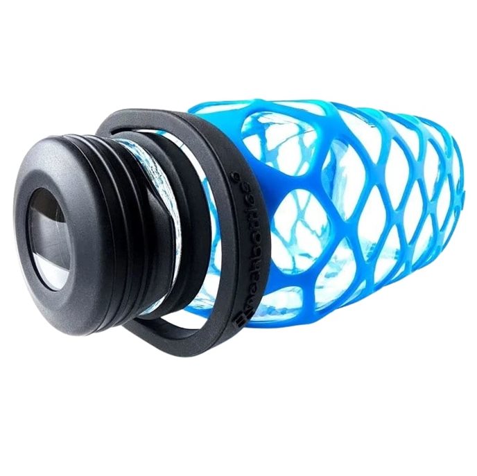 Glass Bottle with Glass Top - Blue Thumbnail 4