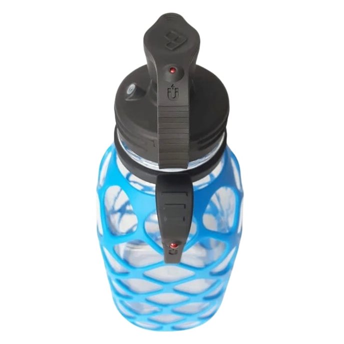 Glass Bottle with Glass Straw - Blue Thumbnail 3