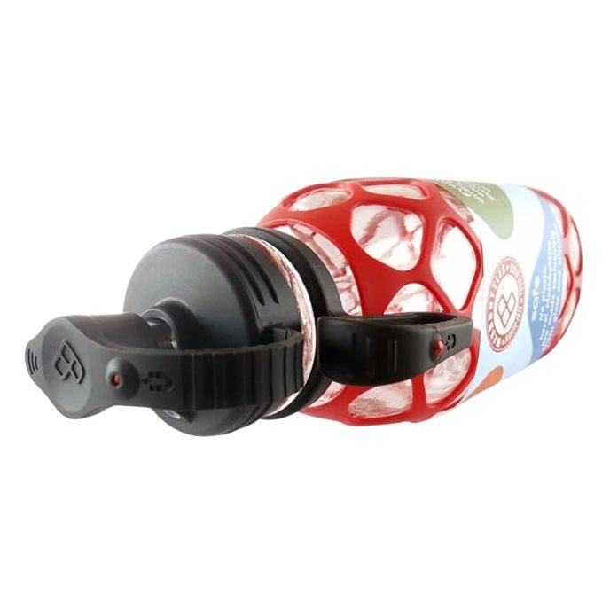 Glass Bottle with Glass Straw - Red Thumbnail 4